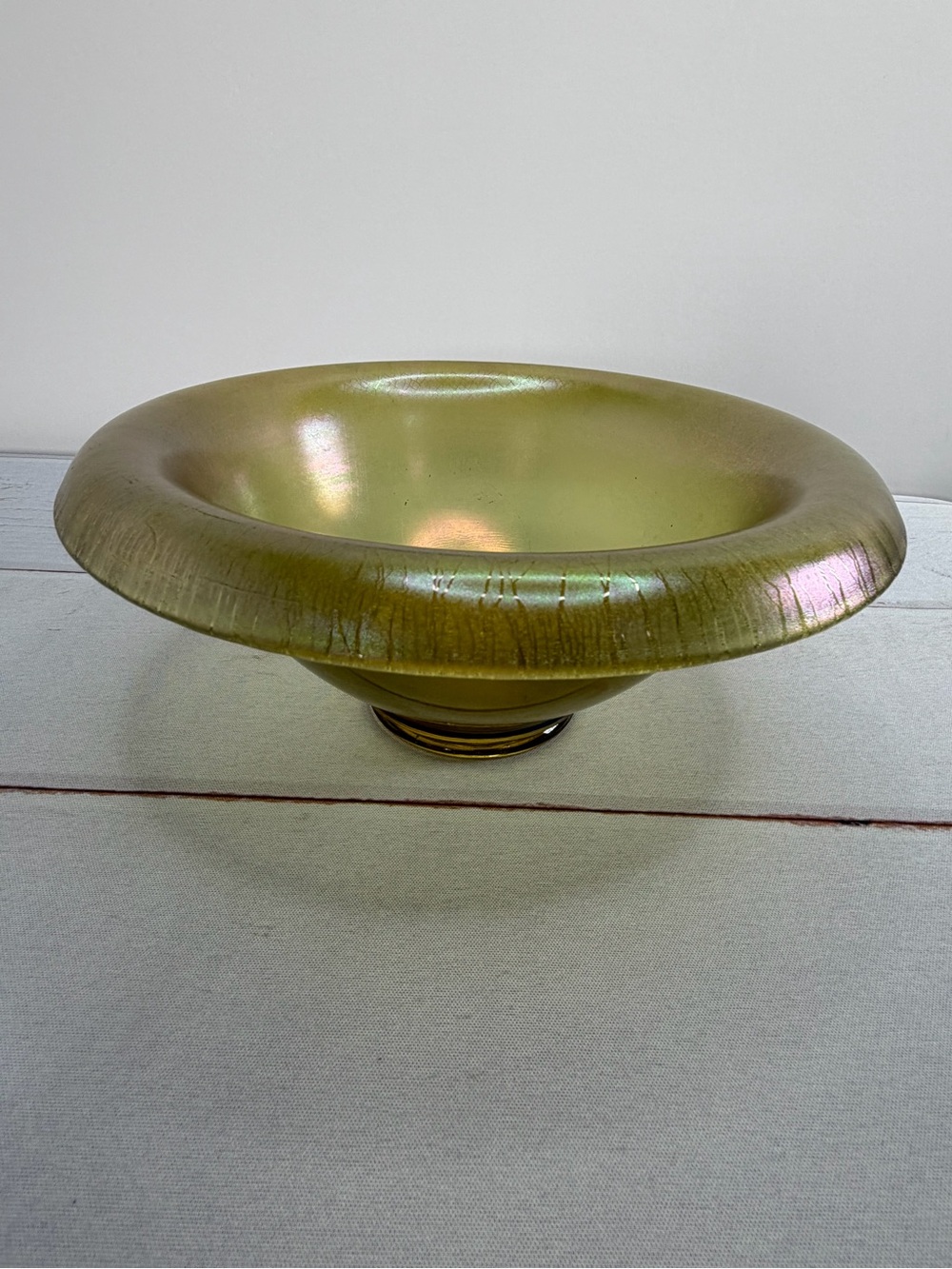Antique c. 1920s H. Northwood & Co. No. 659 "Russet" Stretch Glass Console Bowl - Picture 11 of 14
